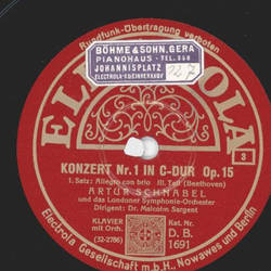 Artur Schnabel - Konzert Nr. 1 in C-Dur, Op. 15 (4 Records)