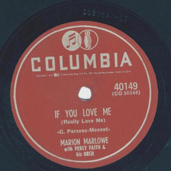Marion Marlowe - Youre not living in vain / If you love me