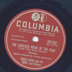 Percy Faith - The Loveliest night of the year / You are the one