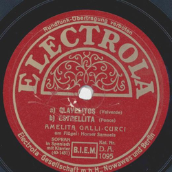 Amelita Galli-Curci - Das Lied russischen Nachtigall / a) Clavelitos b) Estrellita