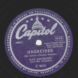 Ray Anthony - Deep Night / Undecided 