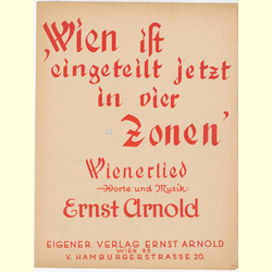 Notenheft / music sheet - Wien ist eingeteilt in vier Zonen