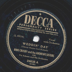 Bing Crosby, Andrews Sisters - Weddin Day / Be-Bop spoken...