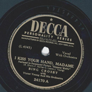 Bing Crosby - I kiss your hand, madame / Emperor Waltz
