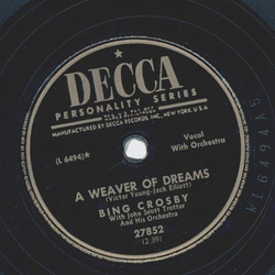 Bing Crosby - A weaver of dreams / I still see Elisa