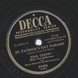 Bing Crosby - With my shillelagh under my arm / St. Patricks Day Parade