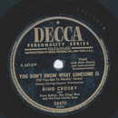 Bing Crosby - You dont know what lonesome is / Open up...