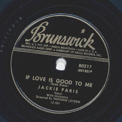 Jackie Paris - Only Yesterday / If Love is good to me