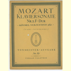 Notenheft / music sheet - Mozart Klaviersonate Nr. 2 F-Dur