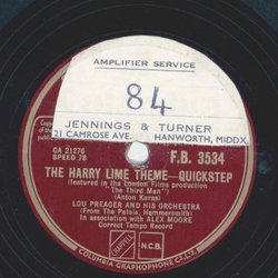 Lou Preager - A million miles away / The Harry Lime Theme
