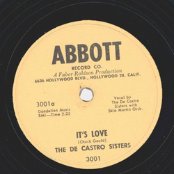 The de Castro Sisters - Its Love / Teach me tonight
