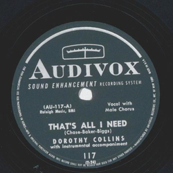 Dorothy Collins - Thats all I need / What is this thing called love