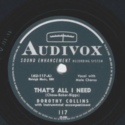 Dorothy Collins - Thats all I need / What is this thing called love