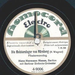 Hans Hermann Niessen - Die Meistersinger von Nrnberg: Verachtet mir die Meister nicht / Fliedermonolog