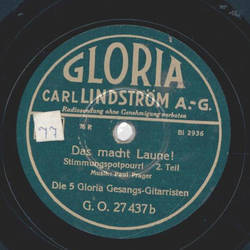 Die 5 Gloria Gesangs-Gitarristen - Das macht Laune, Stimmungspotpourri Teil I und II