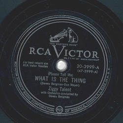 Ziggy Talent - What is the thing / Sad Case