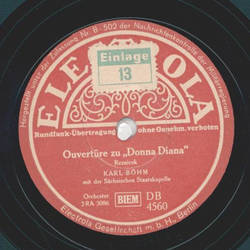 Karl Bhm - Overtre zu  Donna Diana / Zwischenmusik aus...