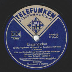 Hans Schmidt-Isserstedt - Eingangschor / Glockenchor