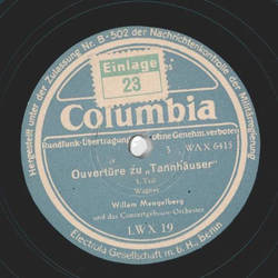 Willem Mengelberg - Ouvertre zu: Tannhuser, Teil I bis IV (2 Records)