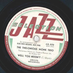 The Thelonious Monk Trio - Well you neednt Round about midnight