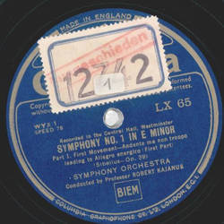 Symphony Orchestra: Robert Kajanus - Symphonie No.1 in E Minor (5 Records)