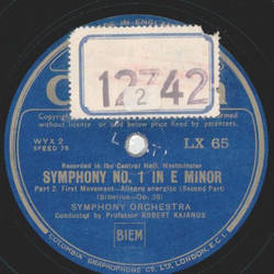 Symphony Orchestra: Robert Kajanus - Symphonie No.1 in E Minor (5 Records)
