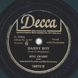 Bing Crosby - Ill be home for Christmas / Danny Boy