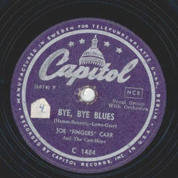 Joe Fingers Carr - Bye, bye Blues / Toms Tune