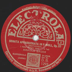 Harold Bauer - Sonata Apassionata in F-Moll. Op. 57 (2 Records)
