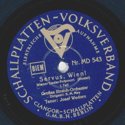 Groes Streich Orchester K. M. May, Josef Wedorm- Servus, Wien! Wiener Lieder-Potpourri Teil I und II