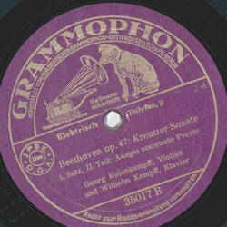 Georg Kuhlenkampff, Wilhelm Kempff - Beethoven op. 47: Kreutzer Sonate (Album, 4 Records)