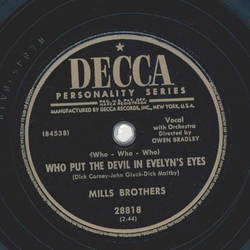 Mills Brothers - Beware / Who put the devil in Evelyns eyes