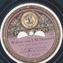 Edith Lorand - Walzer von I. N. Hummel / Poéme hongrois