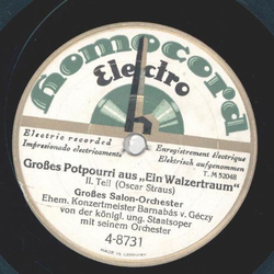 Groes Salon-Orchester - Groes Potpourri aus: Ein Walzertraum Teil I und II