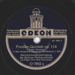 Kammermusikvereinigung der Berliner Philharmoniker - Forellen-Quintett op. 114, 4. Satz Teil I und II