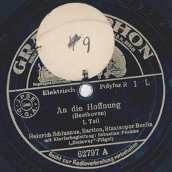 Heinrich Schlusnus - An die Hoffnung Teil I und II