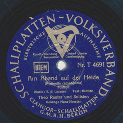 Hans Horsten, Theo Reuter und sein Orchester - Am Abend auf der Heide / Musik! Musik! Musik!