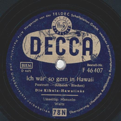 Die Kihula Hawaiians - Ich wär so gern in Hawaii /...