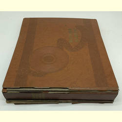 Schellackplattenalbum 25cm (10) hellbraun, mit Muster - Record Album