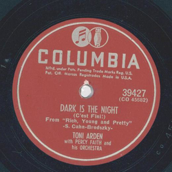 Toni Arden - Dark is the night / Wonder why