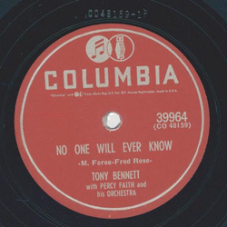 Tony Bennett - No one will ever know / Im the King of...