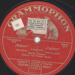 Enrico Caruso - Bajazzo ( Nein, bin Bajazzo nicht bloss )...