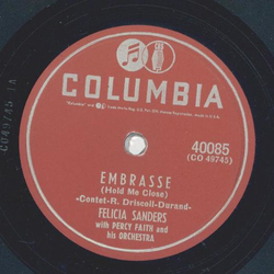 Felicia Sanders - Embrasse / Melancolie