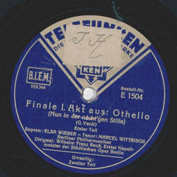 Elsa Wieber, Marcel Wittrisch - Finale 1. Akt aus:...