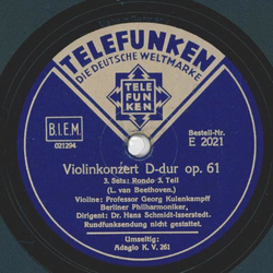 Hans Schmidt-Isserstedt - Violinkonzert D-Dur op. 61, 3....