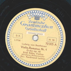 Erich Röhn - Violin-Romanze Nr. 1 G-dur op. 40 /...
