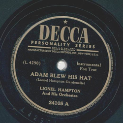 Lionel Hampton - Adam blew his Hat / Reminiscing Mood 