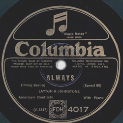 Layton & Johnstone - Always / Oh, Miss Hannah