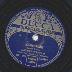 David Whitfield - Answer me / Dance, Gipsy, Dance