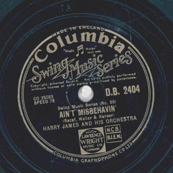 Harry James - Blue, turning grey over you / Aint missbehavin